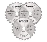 Trend Wood Cordless Atbr Mitre Saw Blade 250Mm X 30Mm X 24/48T 3 Pack CSB/CC250/3/A