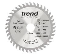 Trend Craft Saw Blade 120Mm X 40 Teeth X 20Mm Thin Pk 1 CSB/12040T