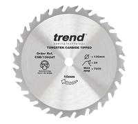 Trend Wood Cordless Circular Saw Blade, 136mm Diameter, 10mm Bore, 24 Teeth, 1.5mm Kerf, +15° Hook, TCT, Medium Finish, CSB/13624T
