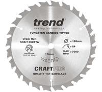 Trend Csb/16524Ta Craftpro Saw Blade For Wood 165 X 10Mm X 24T