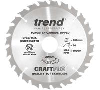 Trend CRAFTPRO Wood Cutting Cordless Saw Blade 165mm 24T 30mm