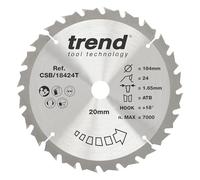 Trend CRAFTPRO Wood Cutting Cordless Saw Blade 184mm 24T 20mm