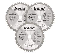 Trend Wood Cordless Circular Saw Blade 184Mm X 20Mm X 24T 3 Pack CSB/184/3PK/B