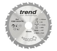 Trend CRAFTPRO Wood Cutting Cordless Saw Blade 190mm 24T 30mm