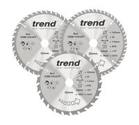 Trend 165mm Circular Saw Blades Mixed Triple Pack 24T/48T/52T