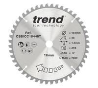 Trend Craft Anti Kickback Thin Kerf Circular Saw Blade 184mm 48T 16mm