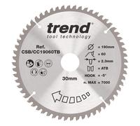 Trend Wood Cordless Mitre Saw Blade 190Mm X 30Mm X 60T CSB/CC19060TB