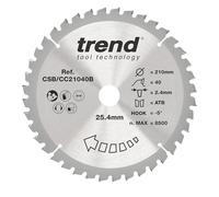 Trend Wood Mitre Saw Blade, 210mm, 40T, TCT, Fine Finish, 25.4mm Bore