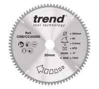 Trend Wood Mitre Saw Blade 250Mm X 30Mm X 80T CSB/CC25080