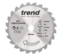 Trend Wood Mitre Saw Blade 254Mm X 30Mm X 24T CSB/CC25424