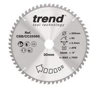 Trend Wood Mitre Saw Blade 255Mm X 30Mm X 60T CSB/CC25560