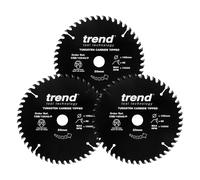Trend Wood PTFE Circular Saw Blades, Triple Pack, 165mm Diameter, 20mm Bore, 48 Teeth, TCT, 2.2mm Kerf, 3 Pack, CSB/165/3PKAP