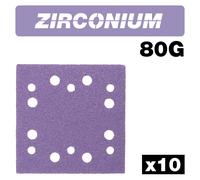 Trend 115mm X 115mm 80G Zirconium 1/4 Sheet Sanding Sheet 10 Pack Opti