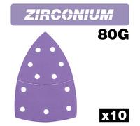 Trend Zirconium 102 x 151mm 80 Grit Abrasive Detail Sanding Sheets, AB/DET/80Z, Pack of 10
