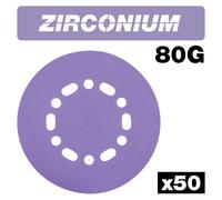 Trend Zirconium Random Orbital Sanding Disc 50Pc 150Mm 80 Grit Pk 1 AB/150/80Z/B