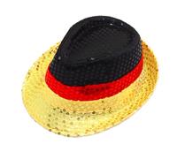 TrendandStylez Sequin Hat Germany, Unisex, Glitter Hat, Sequins, Black, Red, Gold, Germany Fan Item for Football, Carnival