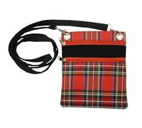 TrendandStylez Small Shoulder Bag Red Checked in Tartan Design - Your Practical Festival & Carnival Bag for Mobile Phone & Valuables, Crossbody Bag for Men and Women