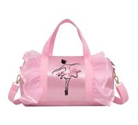 trendbris Cute Ballet Dance Bag Kids Dress Dance Bag Girls Personalized Bag Ballerina Duffle Bag Leather for Handbags (Pink, One Size)
