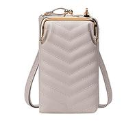 trendbris Korean Version Of One Shoulder Small Bag Fashion Messenger Bag New Type Women's Touchscreen Mobile Phone Bag Canvas Shoulder Bag (Grey, One Size)