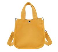 trendbris Multiple Colors Available Fringe Canvas Bag Summer Beach Bag Large Capacity Handbag For Women Clutch Purse New (Yellow, One Size)