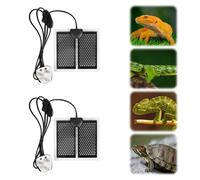Trendecor 2 Pcs Heating Mat Reptile, 5W Reptile Heat Mat Adjustable Temperature Control Reptile Heating Pads for Reptiles Tortoise Lizard Snakes Hermit Gecko Crab Turtle Amphibians