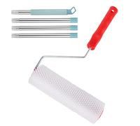 Trendecor 230mm Spiked Roller Self Levelling, Spiked Roller with 1.3 Metre Long Pole Floor Roller with 15mm Teeth Roller Brush Flooring Aeration Roller Self Levelling Tool (9 Inch, Teeth 3/5 Inch)