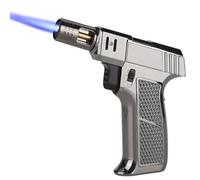Trendecor Jet Lighter Windproof, Gas Lighter Butane Refillable Butane Jet Torch Outdoor Windproof Welding Flamethrower Flame Adjustable for Men (Without Gas)