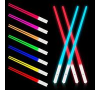 Trendecor Lightsaber Chopsticks, 2 Pairs LED Glowing Light Saber Chop Sticks with 9 Color Modes Sushi Lightup Sabers Chop Sticks Reusable for Kitchen Birthday Carnival Party Holiday