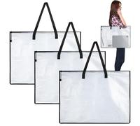 Trendecor Pack of 3 A2 Drawing Folder with Handle and Zip, 25 x 19 Inch Portfolio Folder A2 Large Capacity Waterproof Storage Bag for Travel Camping Photo Scrapbook Poster