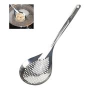 Trendecor Stainless Steel Skimmer Ladle 35.4 x 10.8 cm Kitchen Aid Metal Skimmer Spoon Skimmer Ladle with Long Handle Ergonomic Long Handle Strainer Spoon for Vegetables Pasta
