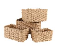 Trendecor Wicker Basket, 4 Pcs Small Wicker Baskets for Hampers Gift Multifunctional Storage Baskets Empty Bin Organizer Divider for Bathroom Bedroom Kitchen Office Storage 4 Sizes
