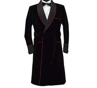Trendfashion Men's Cotton Regular Fit Designer Smoking Jackets Party Wear Long Coat (Black_44)