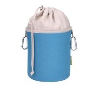 trendfinding Canvas Fabric Clothes Peg Bag with 2 Carabiner Hooks for 200 Pegs, Extra Large and Sturdy, Petrol-light grey, 17 cm x 20 cm x 10 cm, Peg Bag