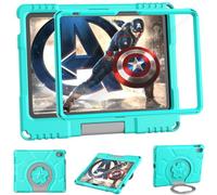 TrendGate Kids Case for iPad A16 11th Gen 2025/iPad 10th Gen 2022 - Cyan | 10.9''/11'' Case, Lightweight, Shockproof, Soft, EVA, Built-in Screen Protector, Multi-angle Grip Stand, iPad Air 11 inch