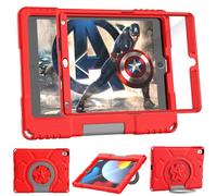 TrendGate Lightweight Shockproof iPad 10.2 Case with Built-in Screen Protector and Handle Stand for iPad 10.2'' 9th/8th Gen - Red