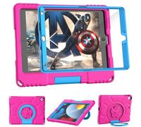 TrendGate Lightweight Shockproof iPad 10.2 Case with Built-in Screen Protector and Handle Stand for iPad 10.2'' 9/8 Gen - Pink