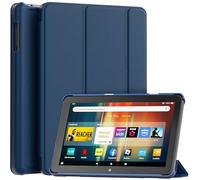 TrendGate Smart Case with Soft PU Back Cover, Please Refer Emerald for Compatibility - Navy Blue