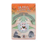 TRENDHAUS 959072 Lucky Cat Oracle Cards, Approx. 6.2 x 9.9 cm, Decision Oracle with 40 Playing Cards