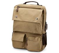 Trendhim Yellow Canvas Backpack for Men | Compact Canvas Daypack with Adjustable Shoulder Straps | Cabin-Friendly | Holds 15.4" Laptop | Danish Design for Bold Urban Adventures