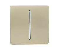 Trendi 1 Gang 1 Way Artistic Modern Glossy 10 Amp Rocker Tactile Light Switch Gold ART-SS1GO