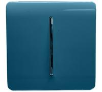 Trendi 1 Gang 1 Way Artistic Modern Glossy 10 Amp Rocker Tactile Light Switch Midnight Blue