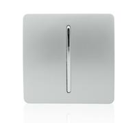 Trendi 1 Gang 1 Way Modern Glossy 10 Amp Rocker Light Switch Silver