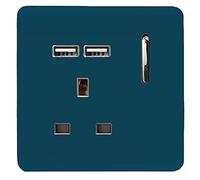 Trendi 1 Gang 13 Amp 2 x 2.1mA USB Switched Plug Socket