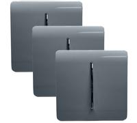 Trendi 1 Gang 2 Way 10 Amp Rocker Chrome Light Switch Glossy Warm Grey (3 Pack)
