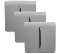 Trendi 1 Gang 2 Way 10 Amp Rocker Chrome Light Switch Glossy Light Grey (3 Pack)