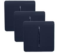 Trendi 1 Gang 2 Way 10 Amp Rocker Chrome Light Switch Glossy Navy (3 Pack)