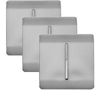 Trendi 1 Gang 2 Way 10 Amp Rocker Chrome Light Switch Glossy Stainless Steel (3 Pack)