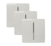 Trendi 1 Gang 2 Way 10 Amp Rocker Chrome Light Switch in Glossy White (3 Pack)
