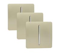 Trendi 1 Gang 2 Way Artistic Modern Glossy 10 Amp Rocker Light Switch Champagne Gold (3 Pack)