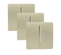 Trendi Switch 1 Gang 1 or 2 Way Champagne Gold Rocker Light Switch 3 Pack